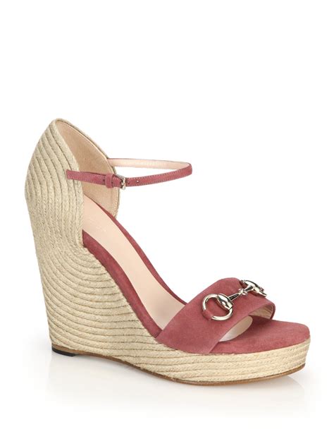 sandal wedges gucci|Gucci espadrilles wedges pink.